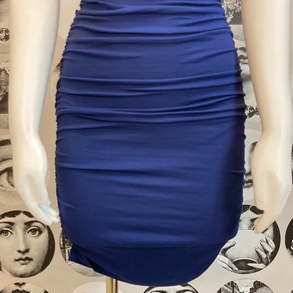 Tart Navy One Shoulder Ruched Bodycon Dress Sz M, excellent condition! - Picture 3 of 12